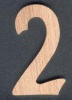 Chiffre 2 en bois massif ht 10cm a peindre et a coller