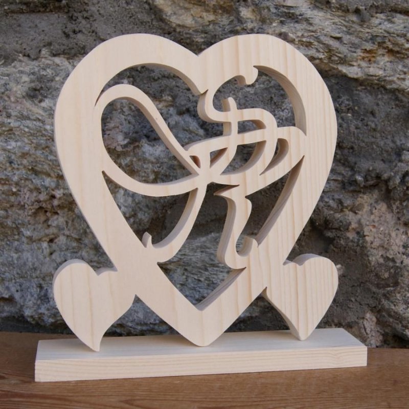 Cadeaux Coeur Noce De Bois Ans De Mariage Initiales Personnalis Es