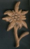 Edelweiss découpée sculptée cirée noyer
