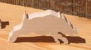 Figurine sanglier en bois miniature nature, chasse