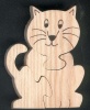 Puzzle en bois chat 3 pi&egrave;ces Fr&egrave;ne