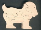 Puzzle en bois chien 5 pi&egrave;ces en Fr&ecirc;ne
