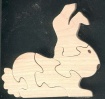 Puzzle  bois 5 pi&egrave;ces lapin Fr&egrave;ne