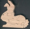 Puzzle bois 5 pièces lapin Hetre fabrication artisanale