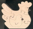 Puzzle bois  5 pi&egrave;ces poule Frene