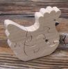 Puzzle bois 5 pièces poule Hetre