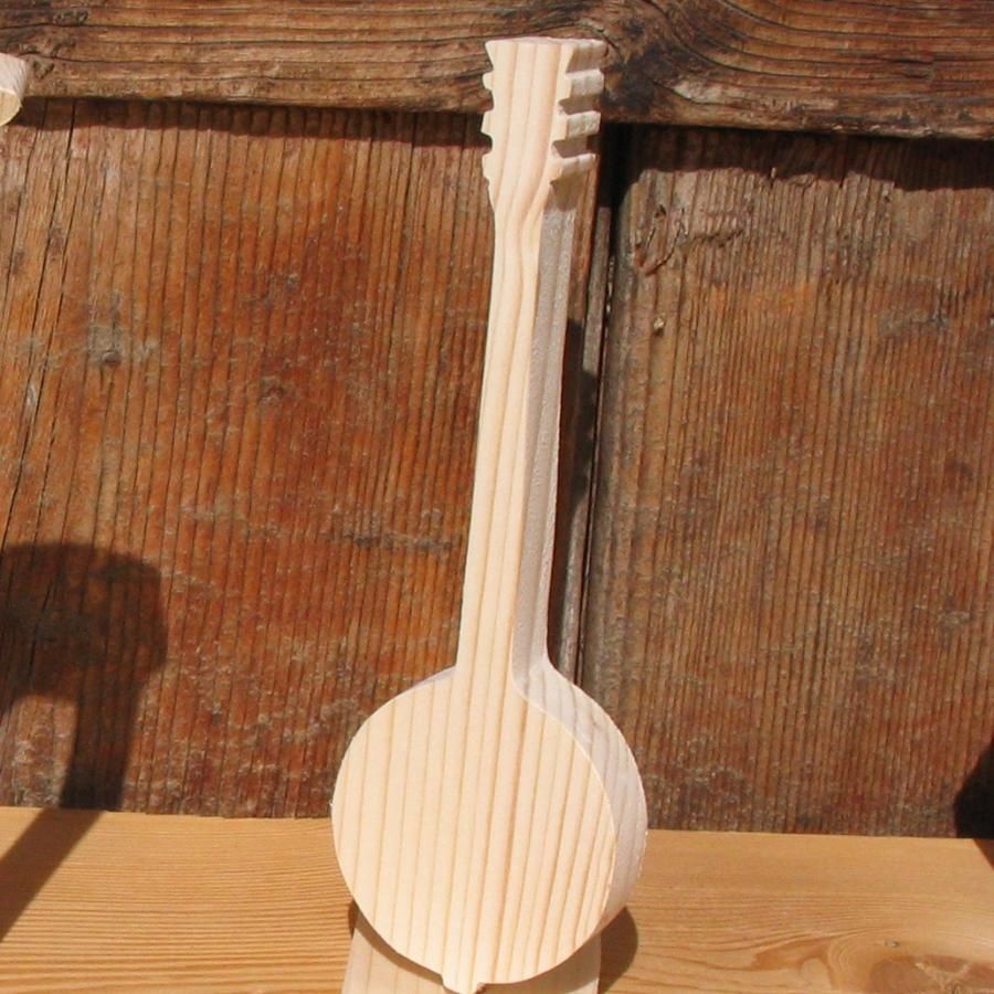 Banjo en bois massif ht15cm fait main decoration musicale, cadeau musicien, musique