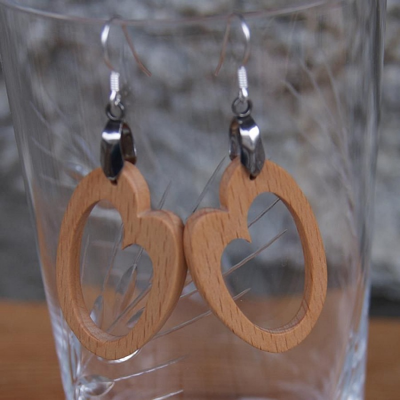 Boucles D'oreilles En Bois Faites Main - Marque Mani & Lizaa - Neuf Sans Emballage