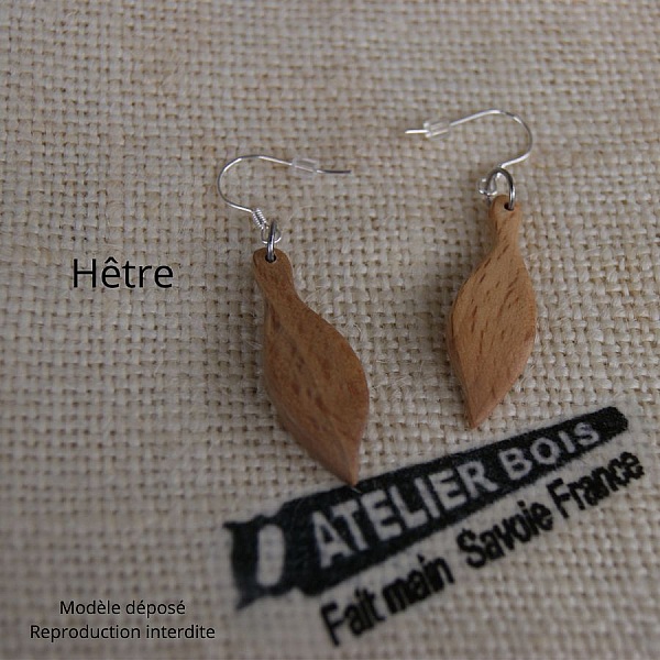 boucles d'oreilles bijoux bois fabrication artisanale 