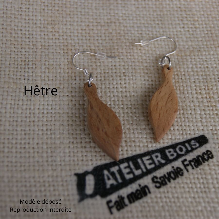 boucles d'oreilles bijoux bois fabrication artisanale 