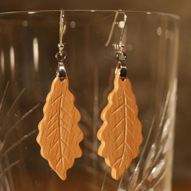 Boucles D'Oreilles En Bois Fait Main - Marque Mani & Lizaa - Neuf Sans Emballage