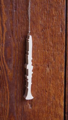 Clarinette en bois d'epicea massif 15cm, fait main