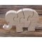 elephant puzzle 4 pieces hetre massif, fait main, animaux savane