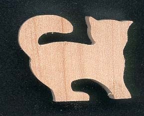 Figurine chat en bois