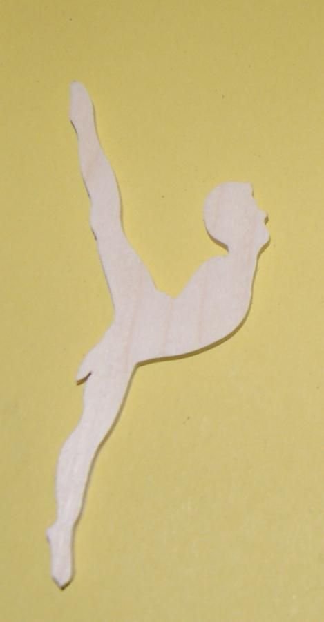 Figurine danseuse 3mm bois massif fait main embellissement scrapbooking danse