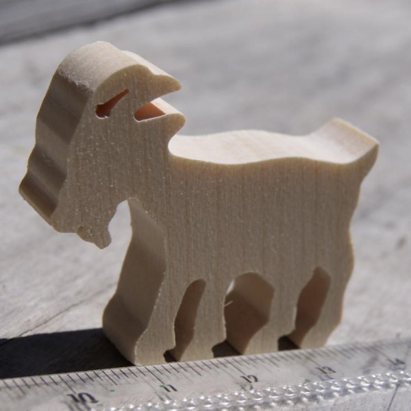 Figurine miniature chèvre en bois à décorer