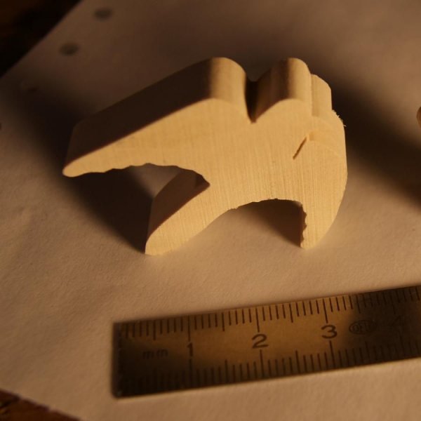 Figurine oiseau, colombe, tourterelle miniature en bois