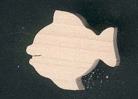 Figurine poisson en bois 2.5 x 3 cm, fait main, a peindre