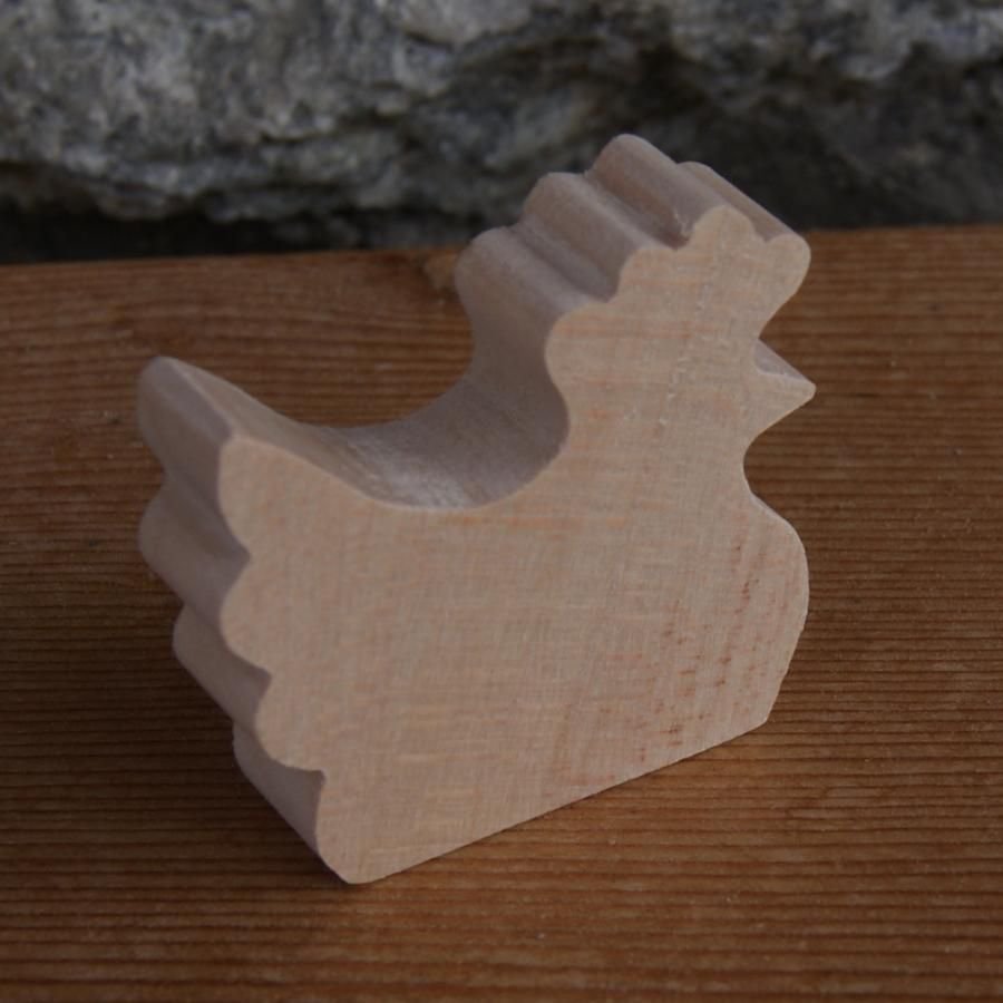 Figurine miniature poule en bois loisirs créatifs