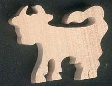 figurine miniature vache ep 3mm a peindre et a coller en bois d'erable massif decoupé a la main, embellissemnt scrap animaux ferme