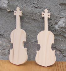 Figurine marque place violon lg 9cm ep  3mm  mariage theme musique, fait main