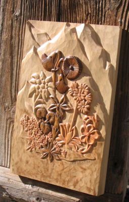 fleurs de montagne sculptées a la main en Savoie 