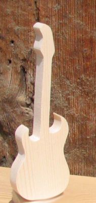 Guitare electrique en bois ht 20cm decoration musique, cadeau musicien, fait main