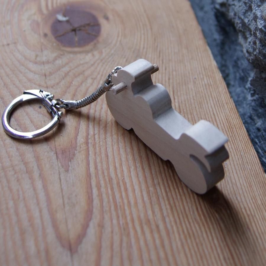 porte clef bois : porte clef moto de route bois massif fait main