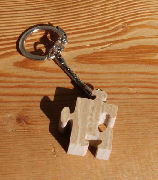 porte clef puzzle bois massif fait main