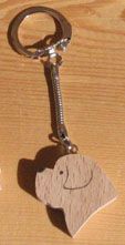 porte clef  tete de chien  Saint Bernard, golden retriever bois massif fait main