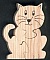 Puzzle en bois chat 3 pi&egrave;ces Fr&egrave;ne