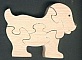 Puzzle en bois chien 5 pi&egrave;ces en Fr&ecirc;ne