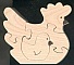 Puzzle bois  5 pi&egrave;ces poule Frene