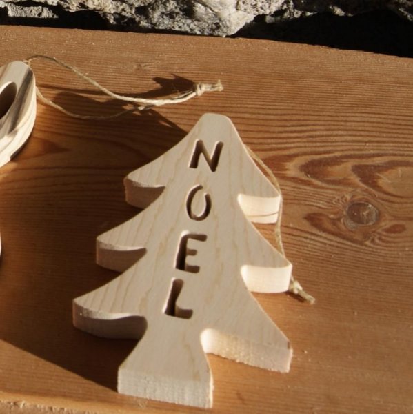 Sapin Boule de Noel 12 cm en bois