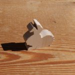Figurine miniature lapin en bois à décorer loisirs créatifs, animaux 