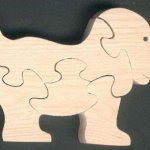 Puzzle en bois chien 5 pièces en hetre, aniamux domestique