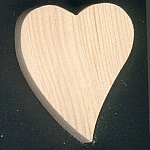 Coeur en bois 5 x 5.5 cm forme inclin&eacute;e