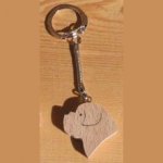 porte clef  tete de chien  Saint Bernard, golden retriever bois massif fait main