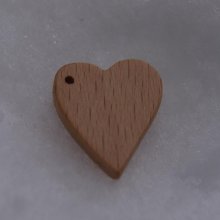 Breloque coeur bois fait main