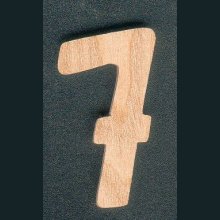 Chiffre 7 en bois de frene hauteur 5 cm a coller, signalisation