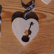 porte clef coeur et violon fabrication artisanale, cadeau musicien violoniste